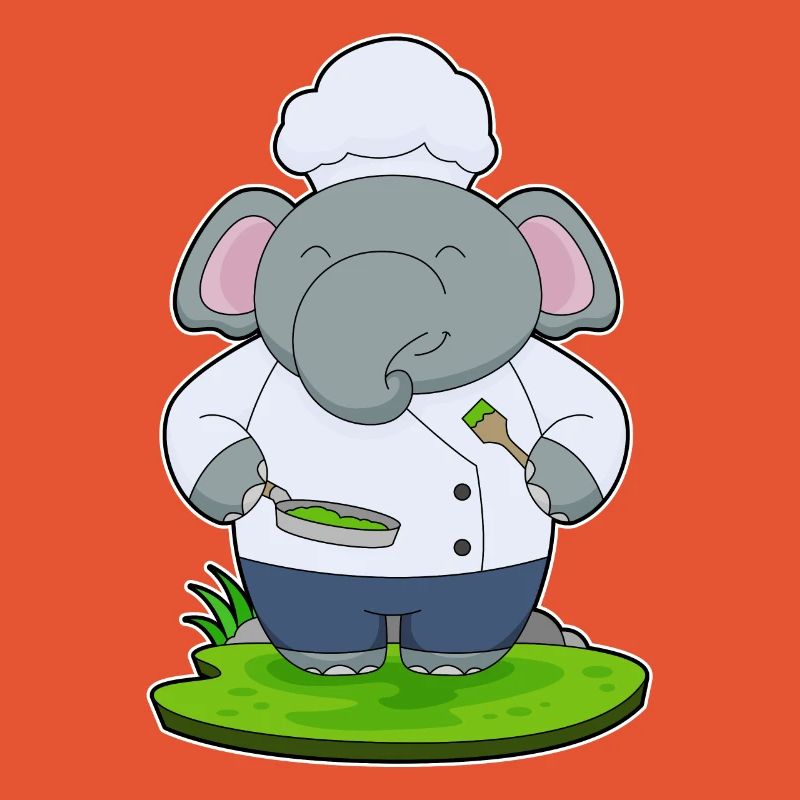 Cuisson à la poêle de cuisson d’éléphants