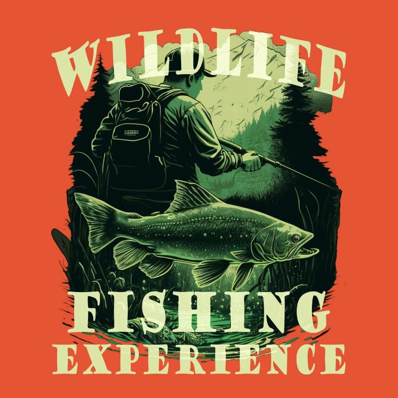 Pêcheurs à la chasse avec lettrage