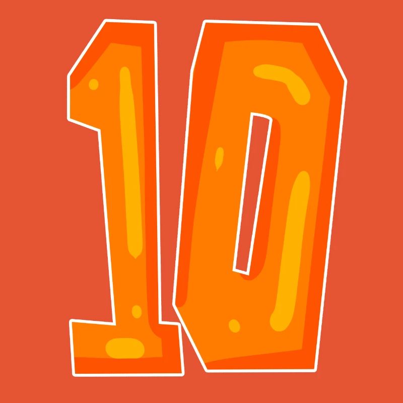 Dix 10 Numéro Orange