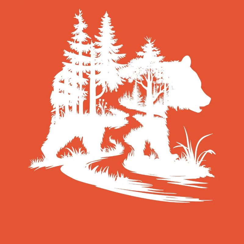 Bären Silhouette Wald Kunst