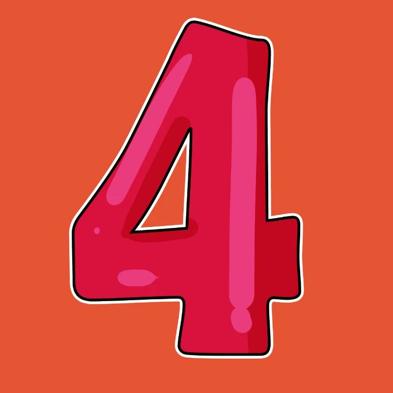 Zahl Nummer Vier 4
