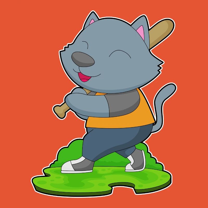Cat Baseball Batte de baseball