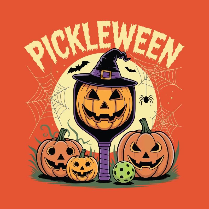Pumpkin Pickleween Pickleball Player Halloween