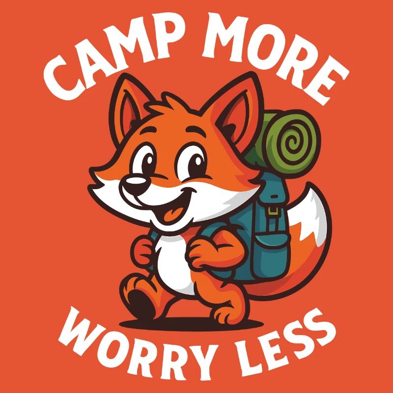 Camp More Worry Less Fox Design