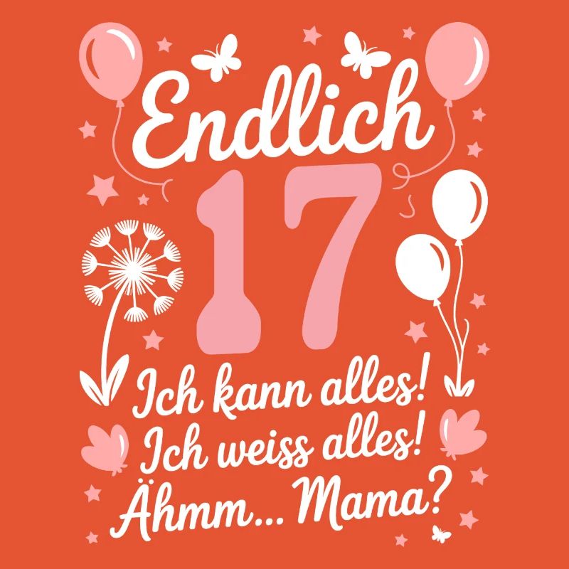 Endlich 17 Geburtstag 17 Jahre Geschenk Mädchen