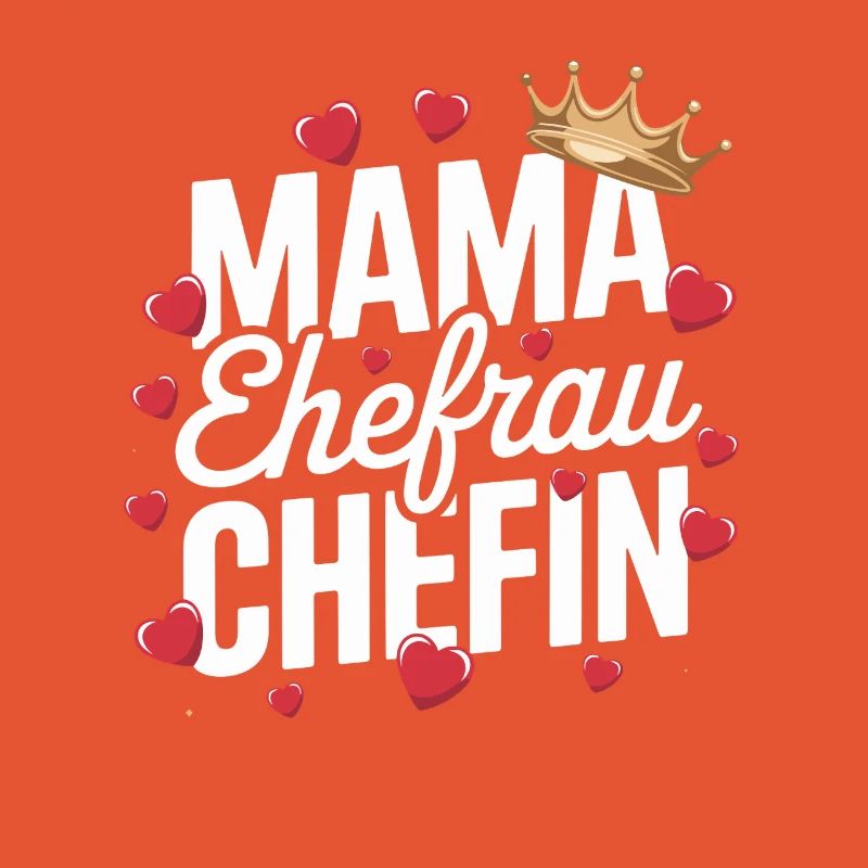  Mama Ehefrau Chefin Krone Herzen Spruch Muttertag