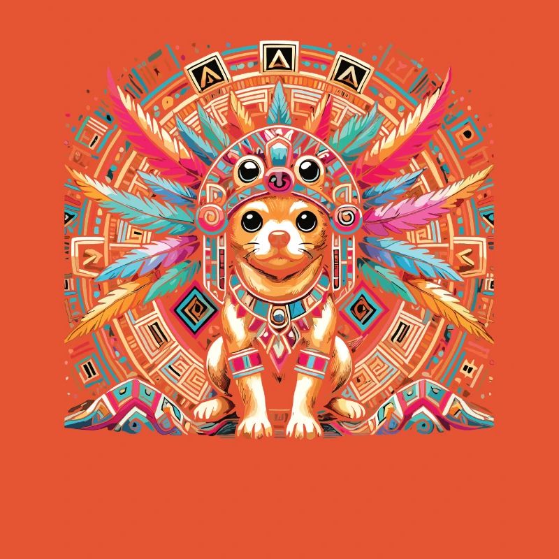Aztekischer Hund mit Federn