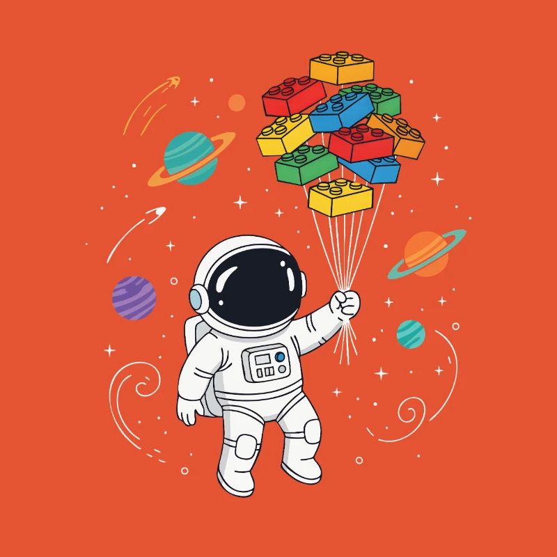 Astronaut Building Blocks Space Brick Builder
