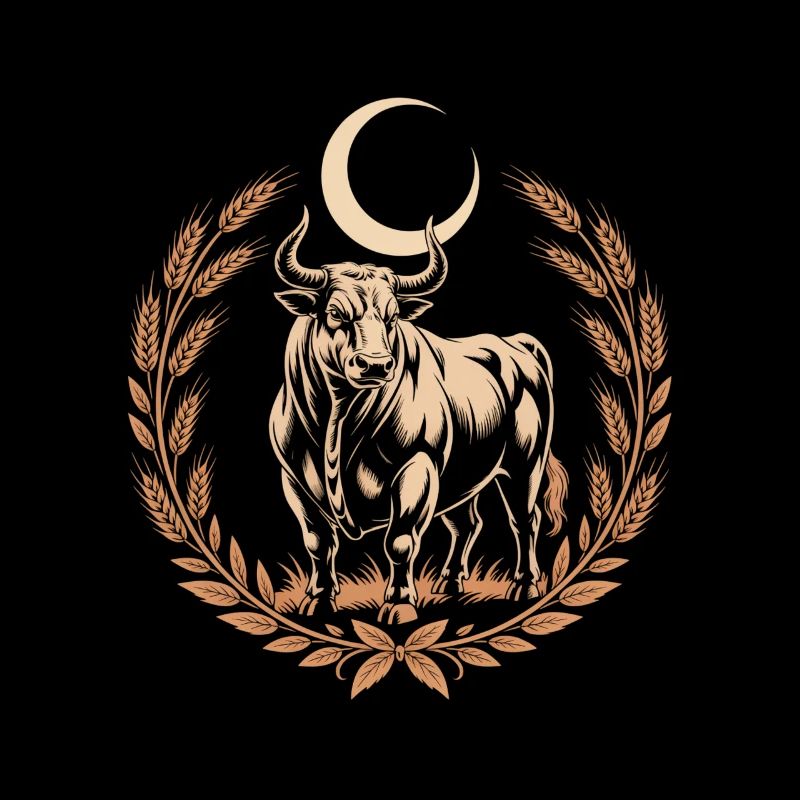 Stier Sternzeichen Unter Sichelmond Im Ährenkranz