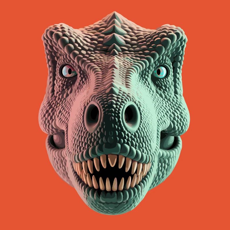 T Rex Dinosaur Head Front View For Dino Fans