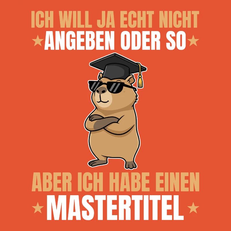 Masterprüfung bestanden Capybara mit Mastertitel