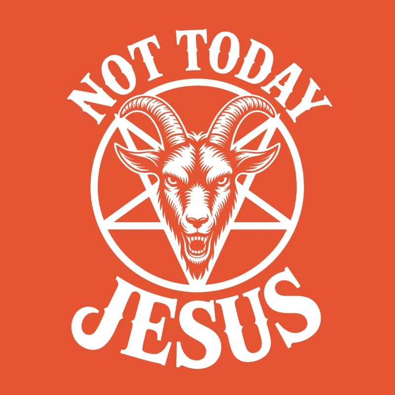 Not Today Jesus Goat Emblem