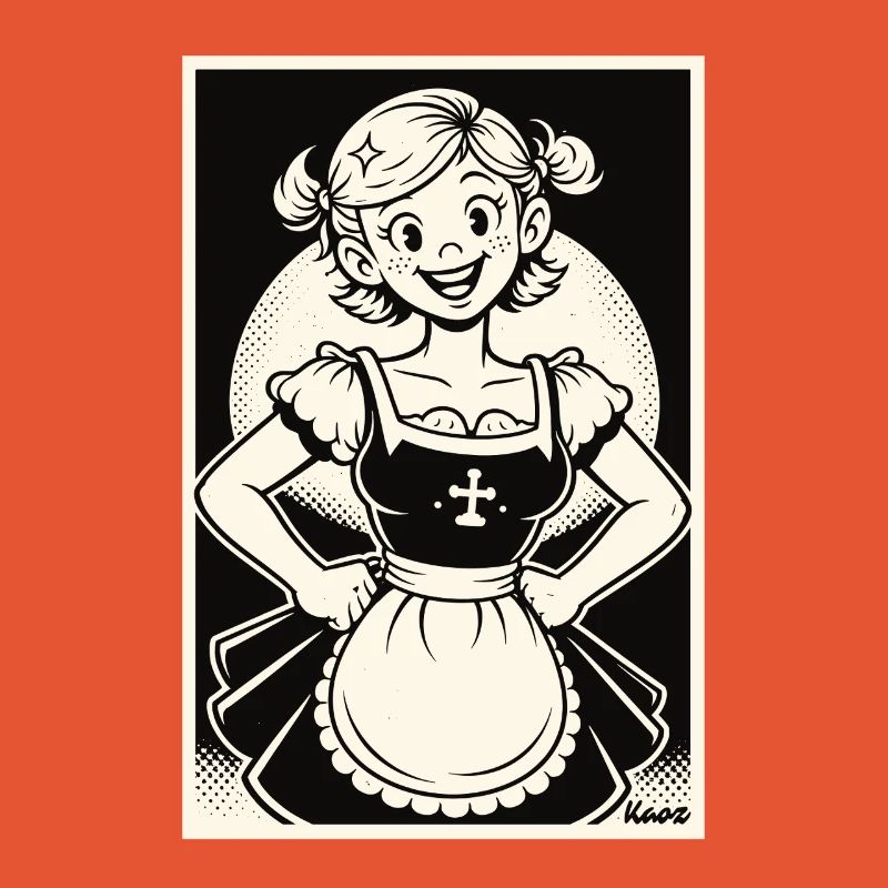 Dirndl Mädchen Cartoon