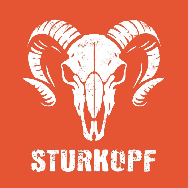 Stubborn | Ram's Head Skull with Horns
