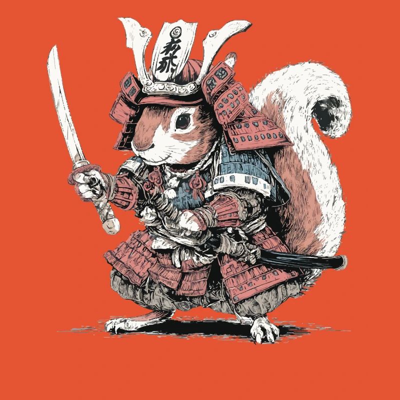 Eichhörnchen-Samurai-Rüstung