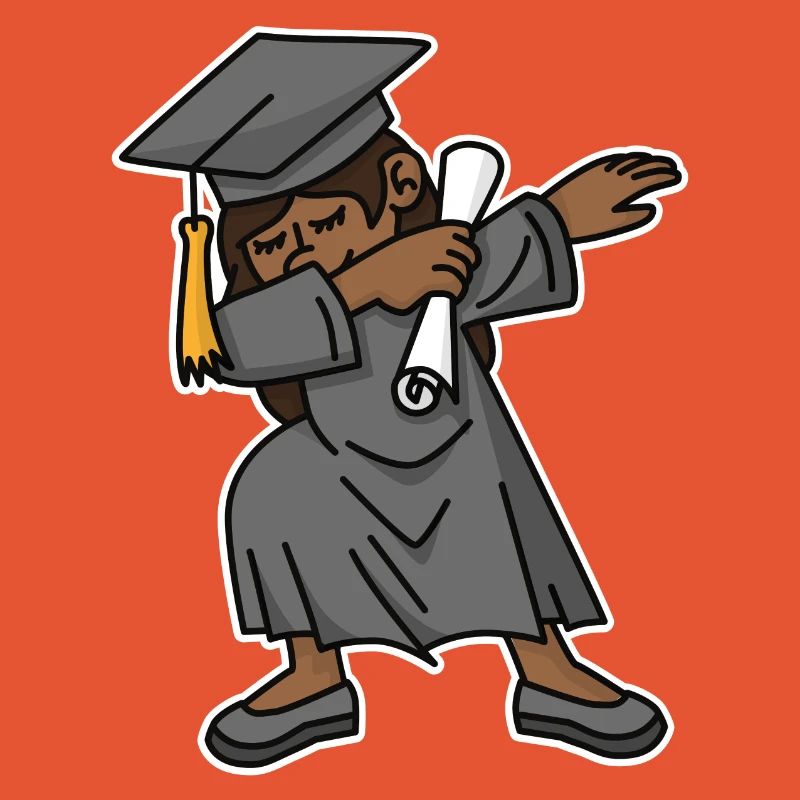 Schwarzes Mädchen Student dab Abschluss Schule