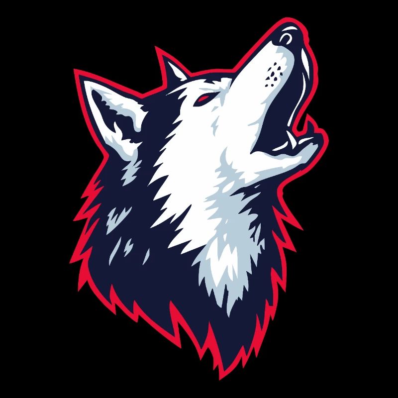 Heulender Husky im Logo Stil