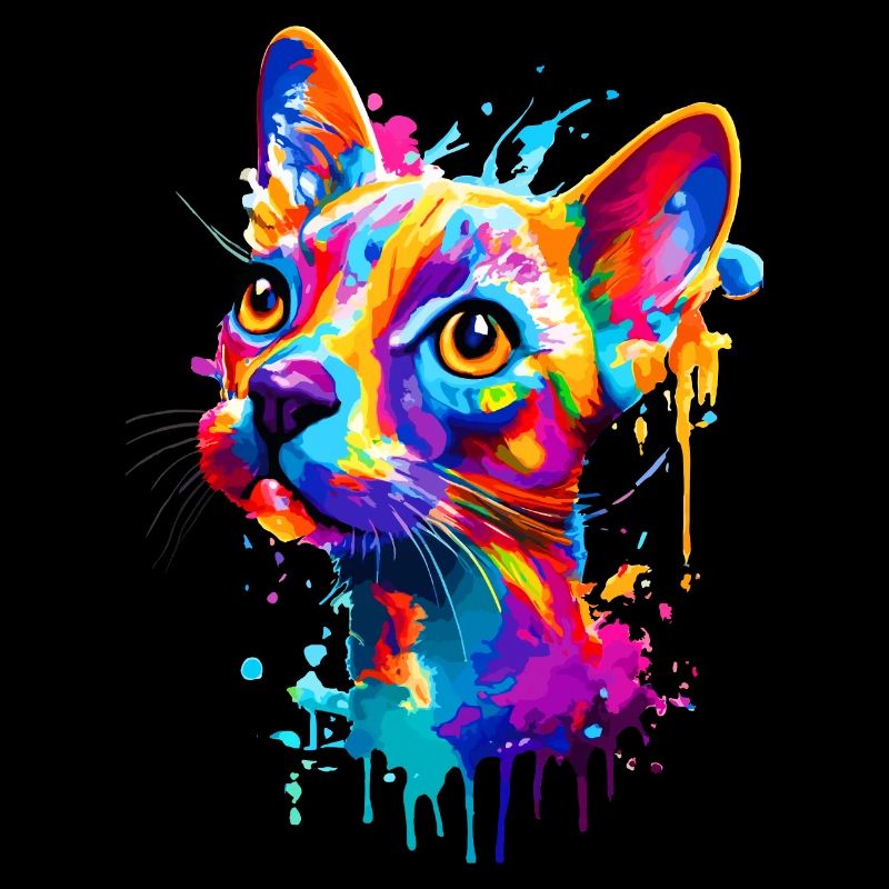 Katze Farbenfroh - Bunte Katze - Sphynx Katze