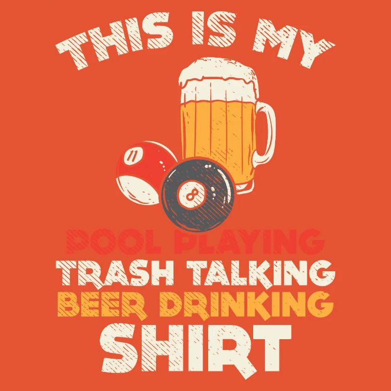 Retro Pool Playing Trash Talking Beer Drinking Art