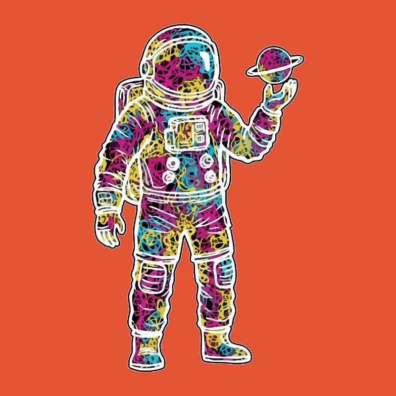 Space Astronaut Scribble Planet Scribbles