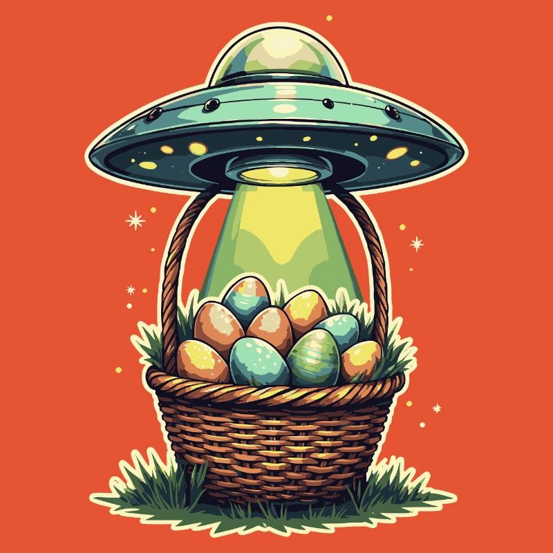 Conception d’enlèvement d’oeuf de Pâques extraterrestre