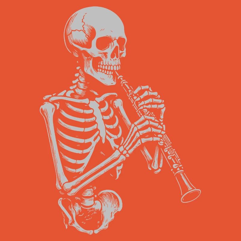 Skeleton Playing oboe