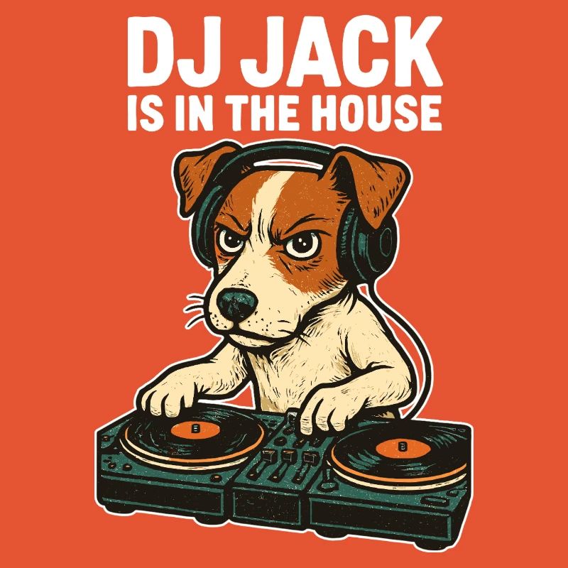 Jack Russell Terrier DJ Platines Cadeau Techno