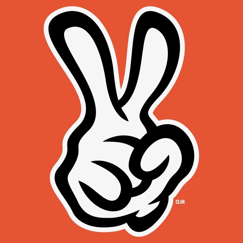 Victory Handzeichen (Rechte Hand / NEG / 2C)