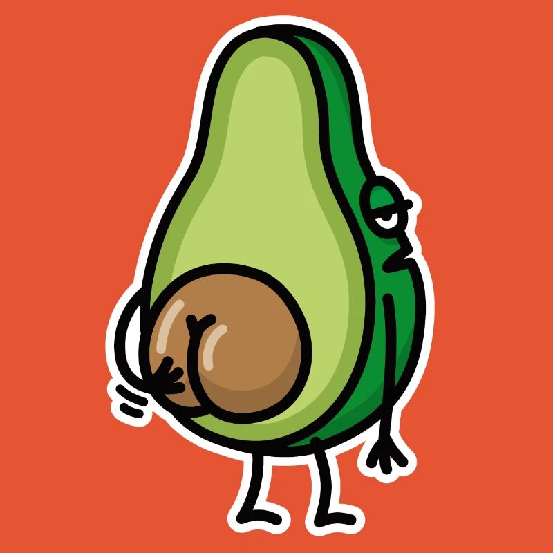 Funny avocado butt scratching ass gift idea