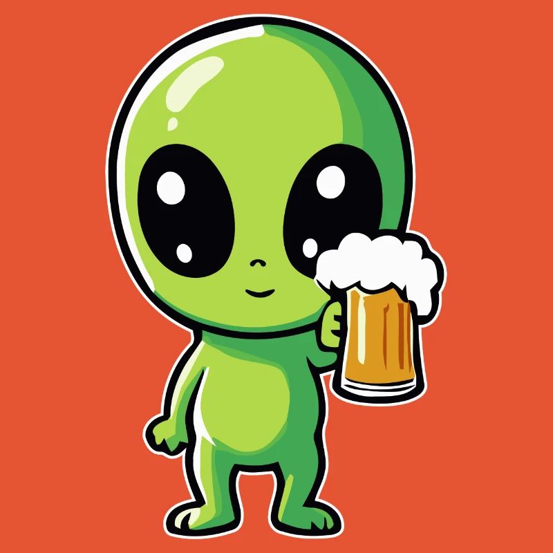 Alien mit Bier