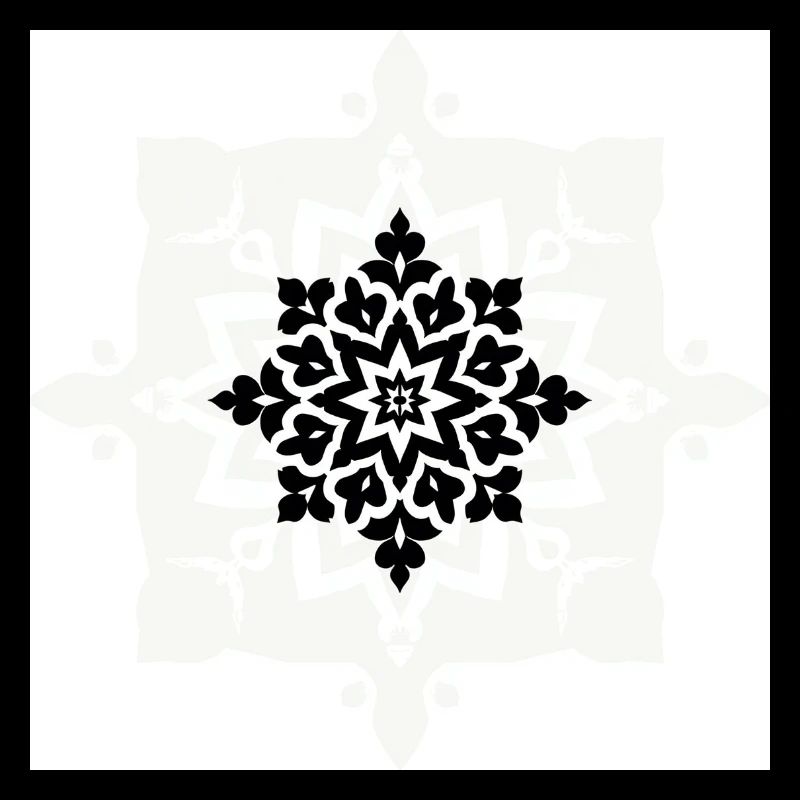 Intricate Black and White Mandala Pattern