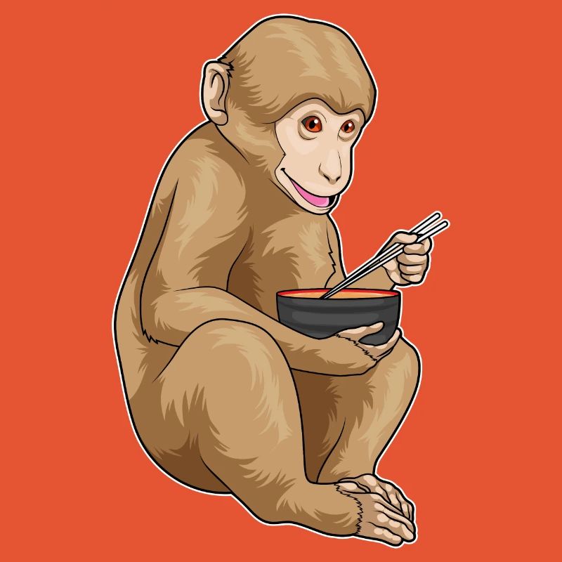 Cuisinier singe cuisine de ramen