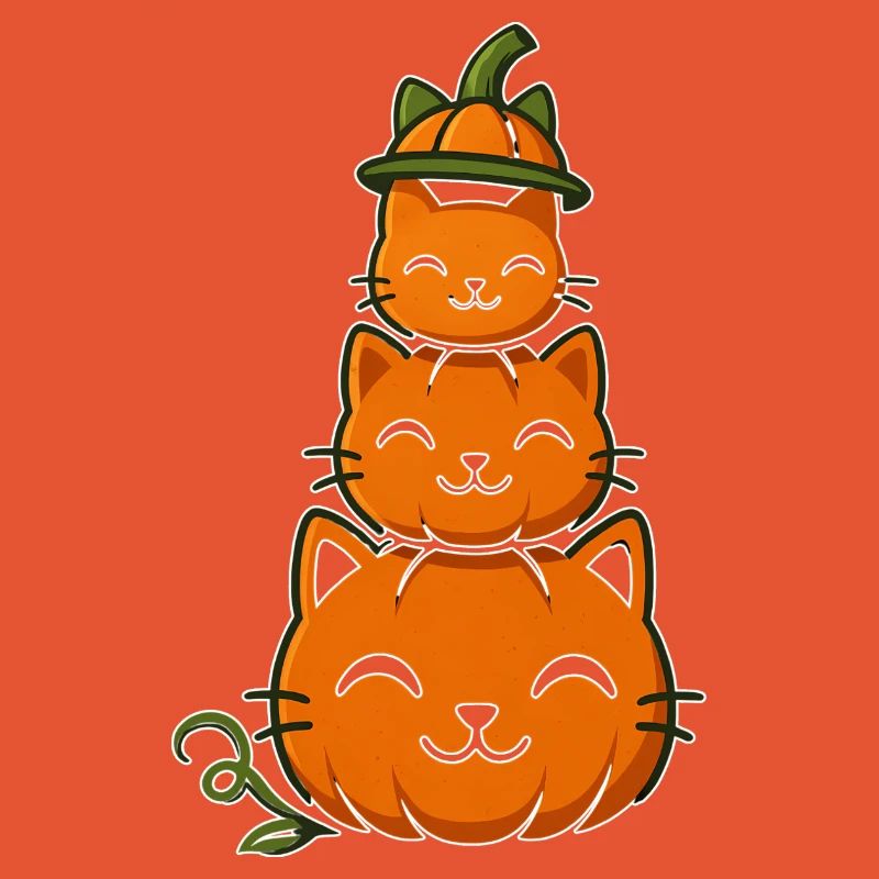 Happy Pumpkin Cat Stack
