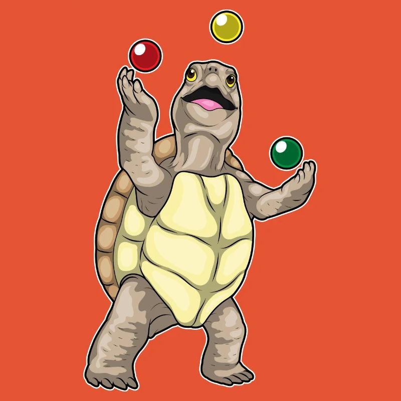 Turtle juggler juggling
