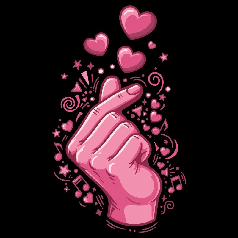 Cœur de doigt Kpop Musique coréenne Amour mignon Corée
