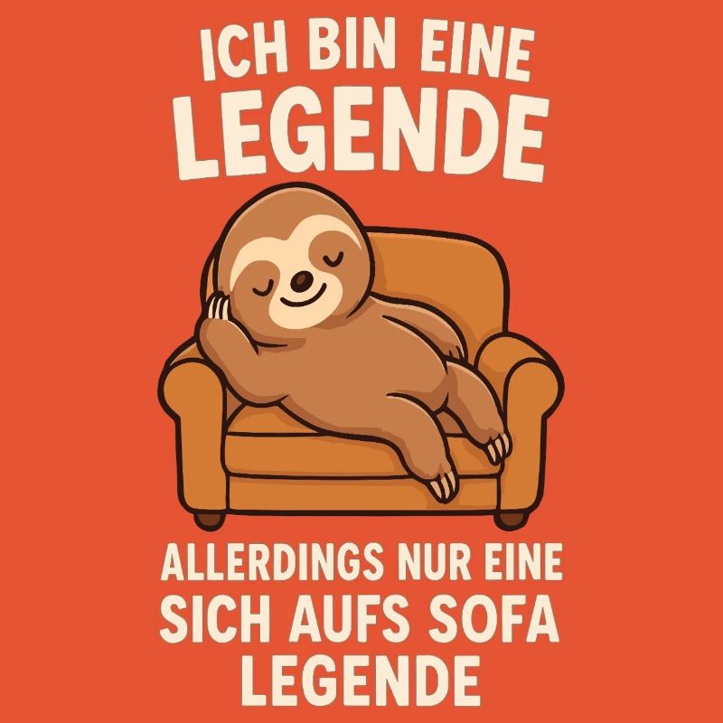 Faultier Sofa Legende Lustiger Spruch