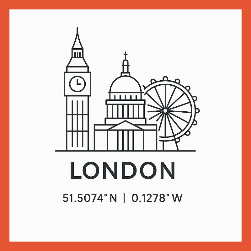 Londres Line Art Silhouette Point de repère