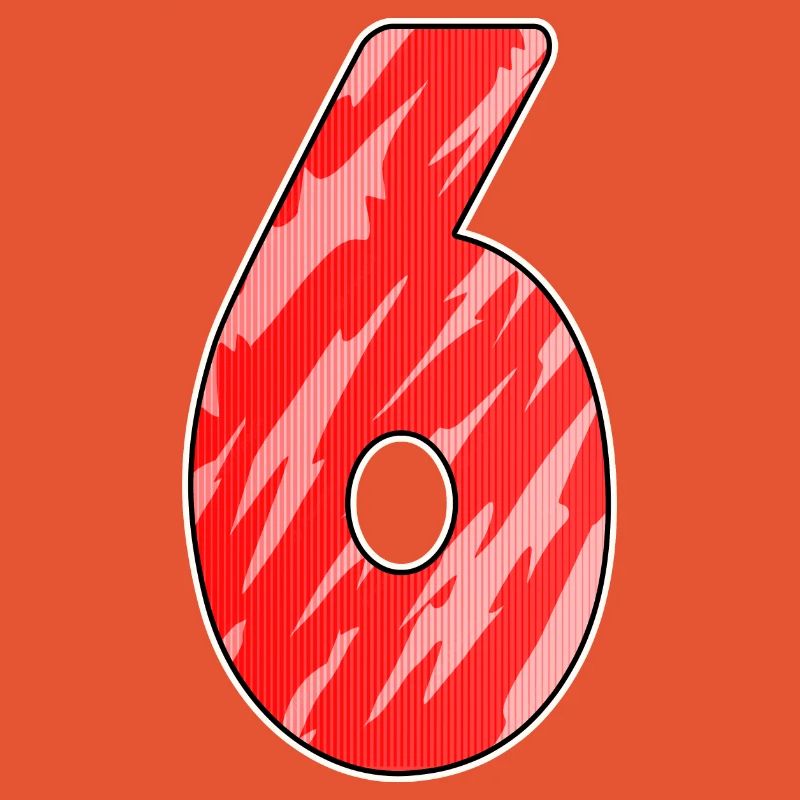 Nummer 6 Muster Rot