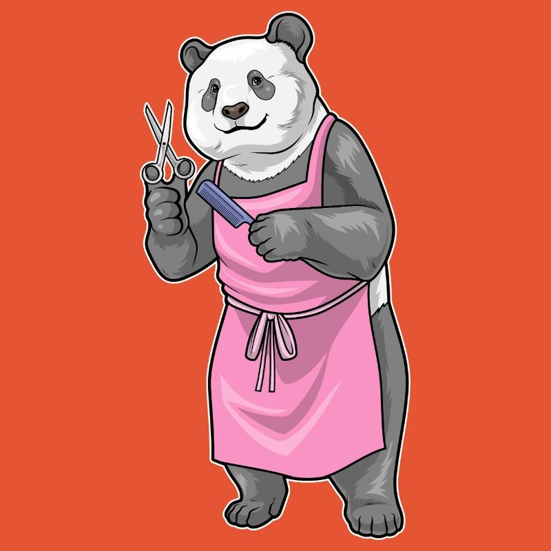 Panda Coiffe Ciseaux Peigne