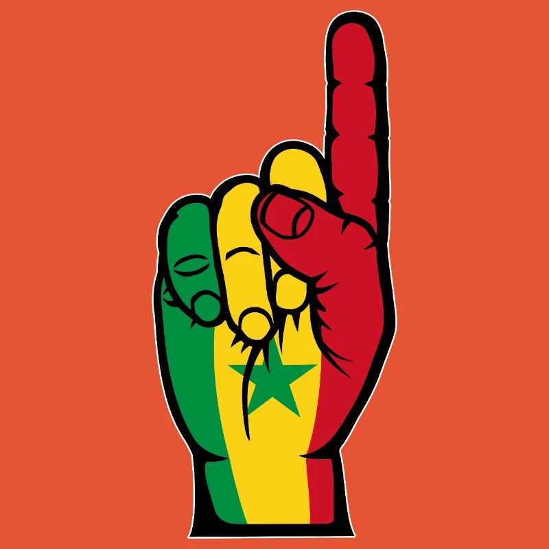 Main du drapeau du Sénégal