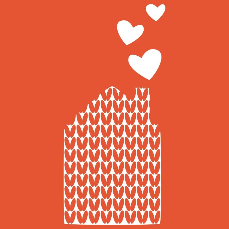 House Knitting Pattern Vector Hearts Love Winter Ski