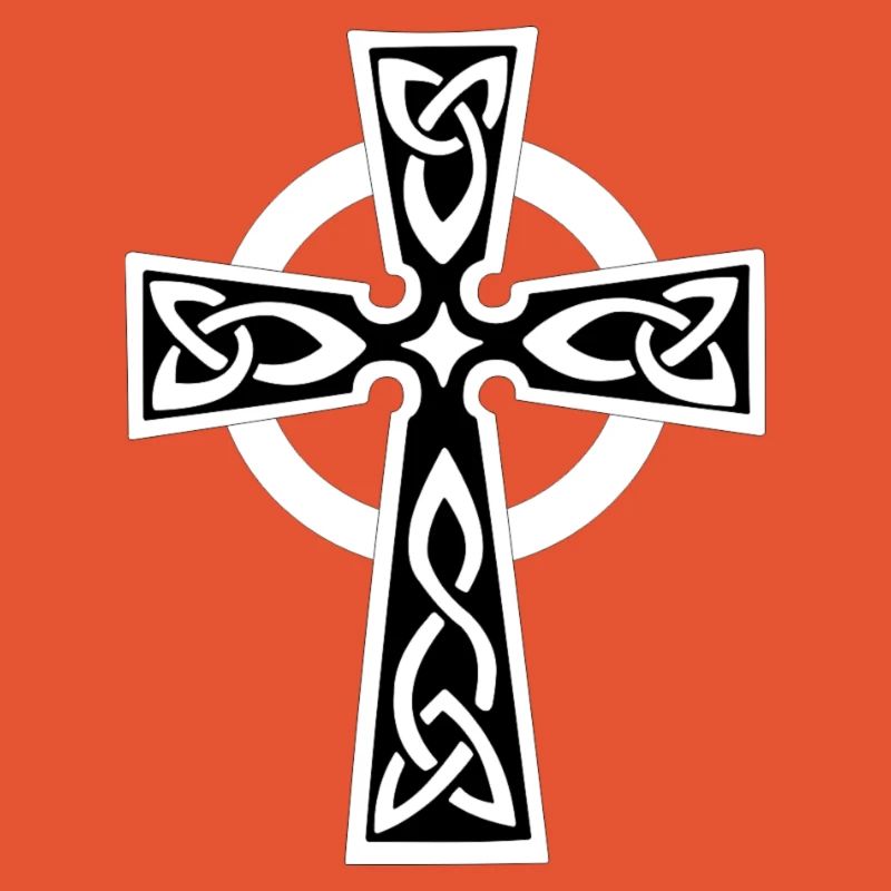 Weißes keltisches oder keltisches Kreuz