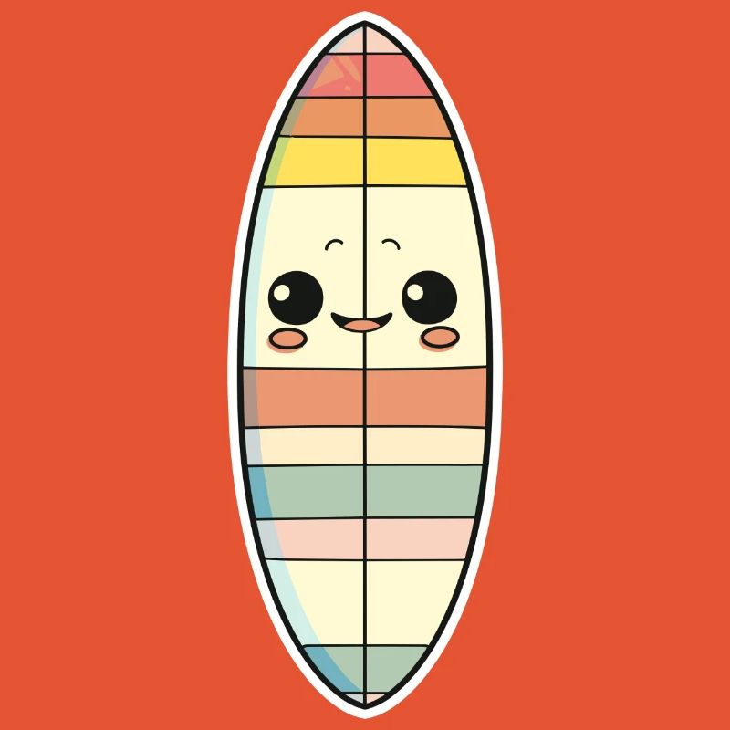Surfbrett Comic Stil