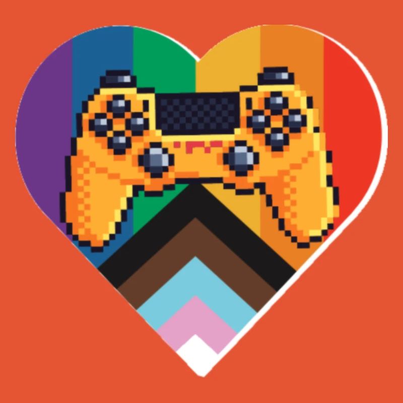 Pixel-Controller Herz im Regenbogen