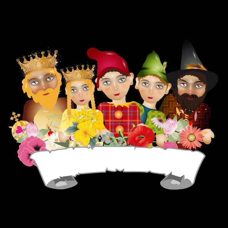 Cinq figures de l’ensemble du Punch and Judy Theatre