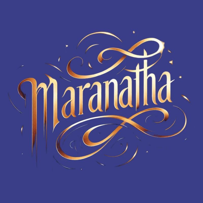 Maranatha Gold Script Swirls