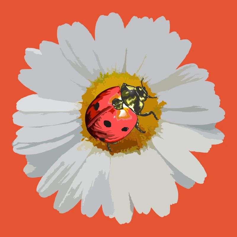 Daisies with Ladybug Motif