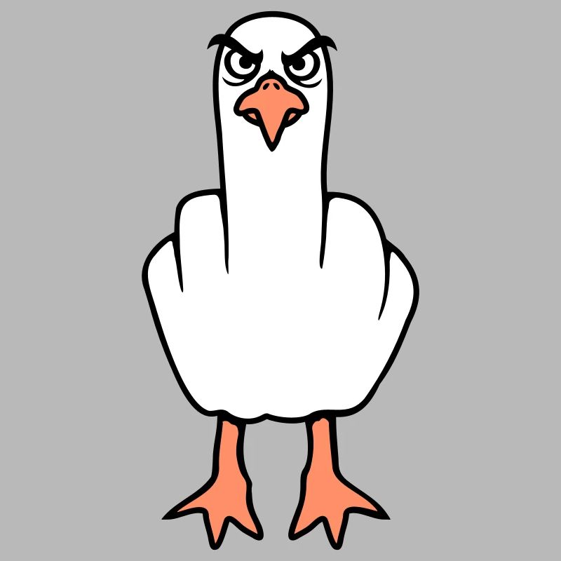 Seagull middle finger insult stinky finger naughty