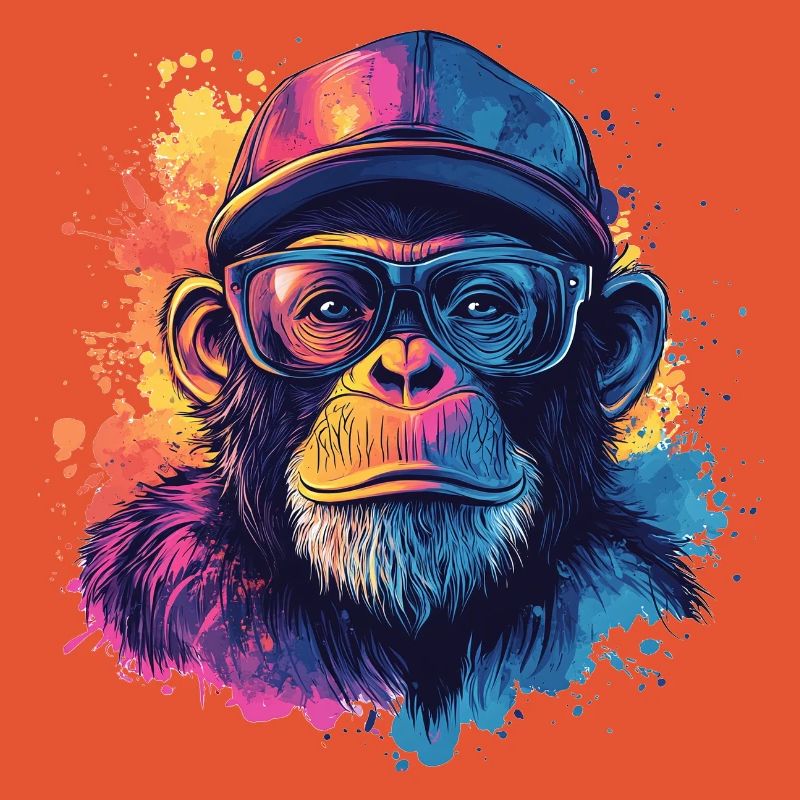 Wasserfarben Hipster Affe