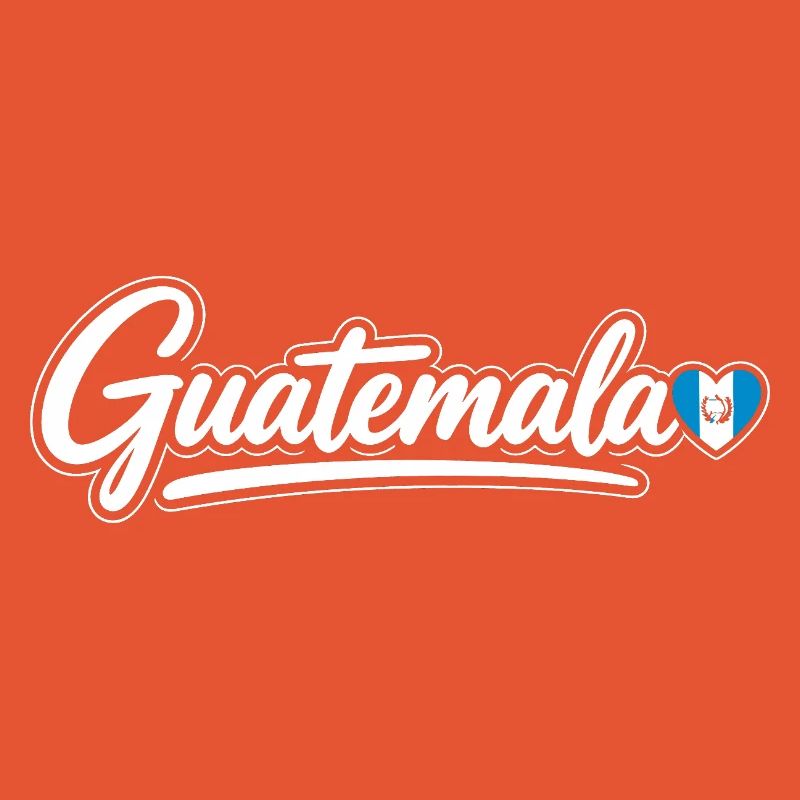 Guatemala Script with Flag Heart Love